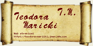 Teodora Maricki vizit kartica